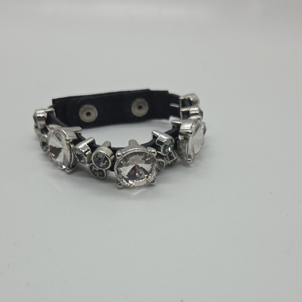 Premier Designs Silver and Black Crystal Bracelet